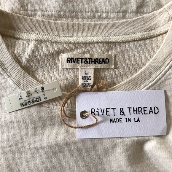 Madewell summer sweatshirt cream size L NWT - Picture 5 of 5